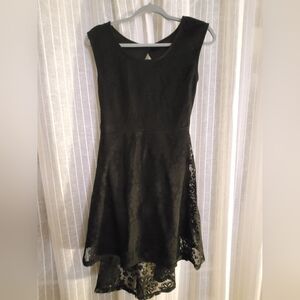 High Low Black Skater Dress w/ Open Back